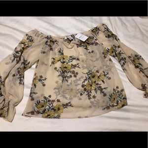 Off the shoulder, floral top